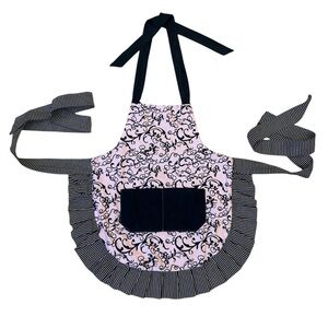 Flirty Apron Pink and Black Ruffles